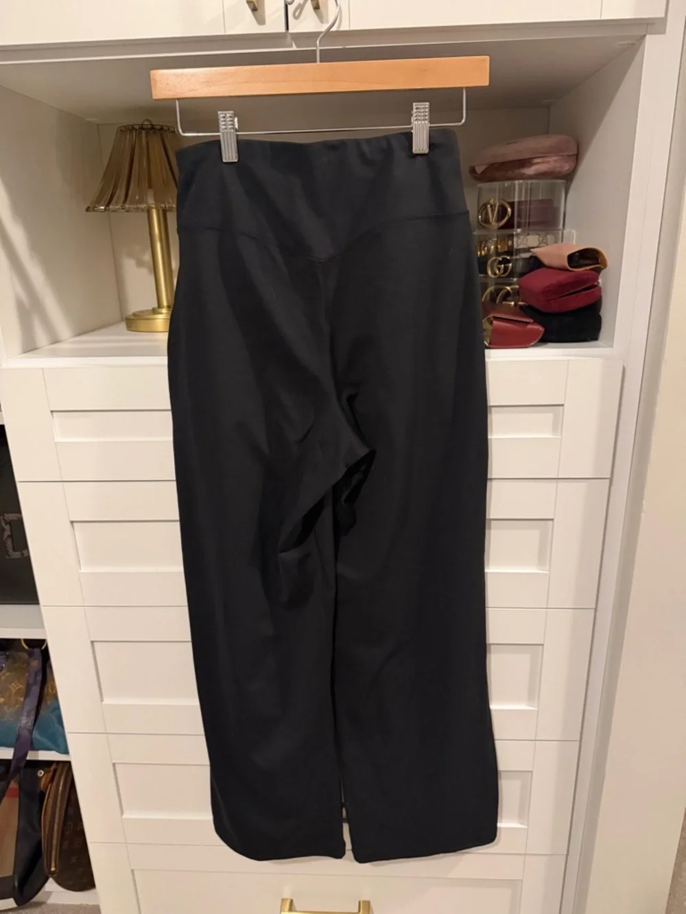 Black Wide-Leg Pull-On Pants with Pockets - Picture 3 of 3